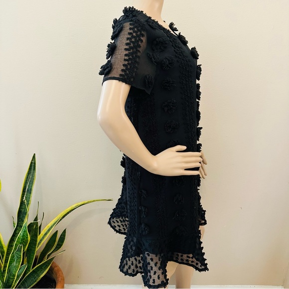 She + Sky | Dress Black with Pom Poms. Sz M - Picture 4 of 10